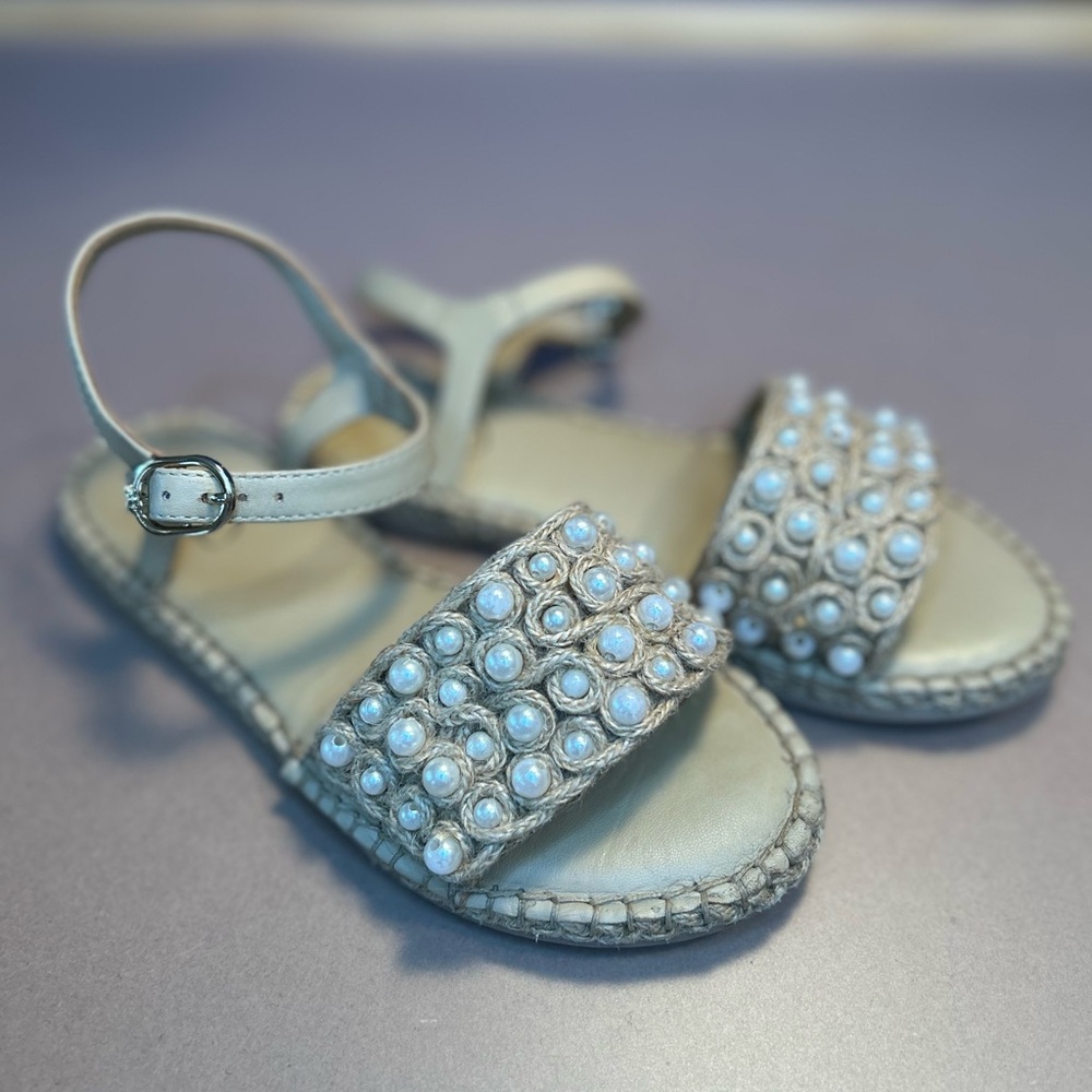 Sam Edelman Kids Sandals with Pearl Accents - Cream